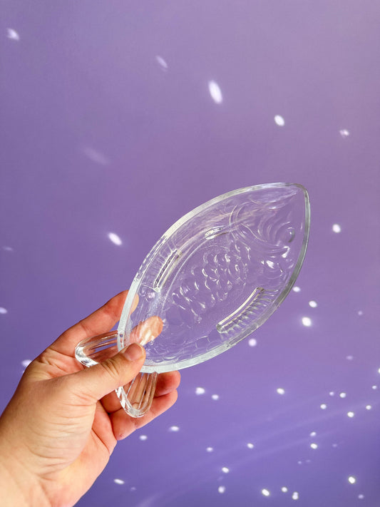 Pair of Heavy Glass Fish Dishes