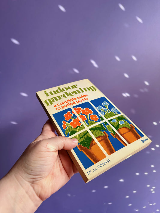 Vintage Indoor Gardening Book — Beige Cover with Orange & Green Illustration