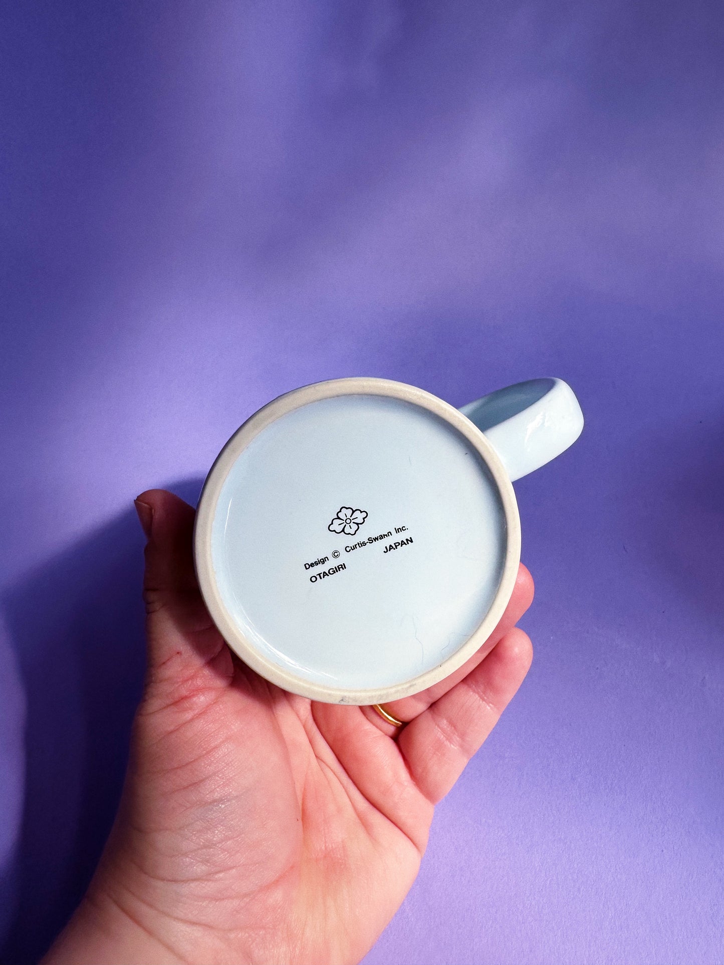 Vintage Otagiri Japan White Cat In Window Raised Embossed Curtis Swann Coffee Mug