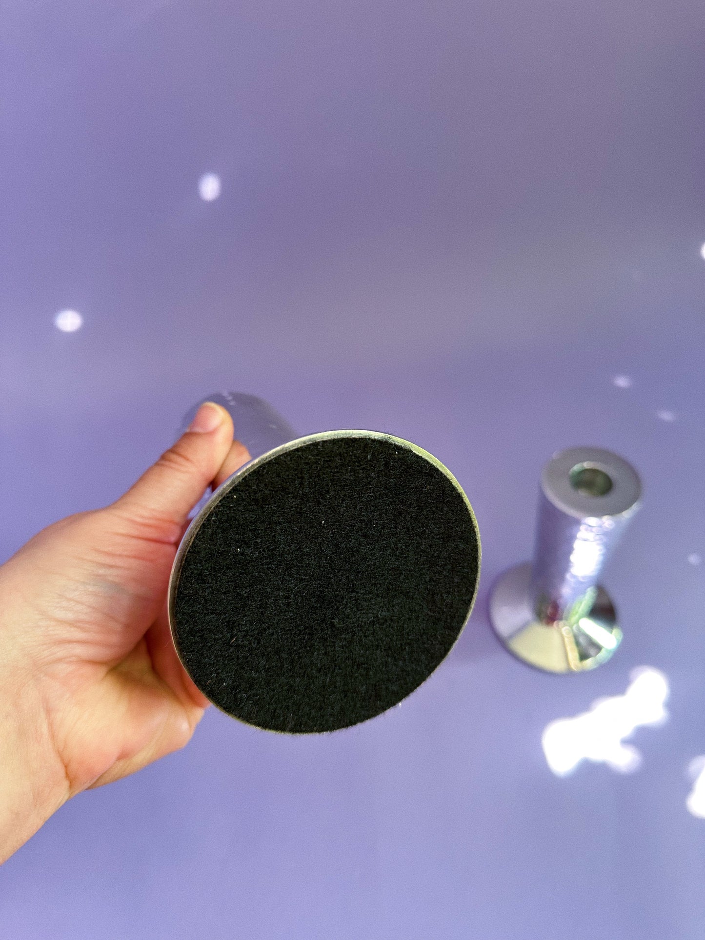 Hammered Chrome Chunky Candlesticks for Taper Candles