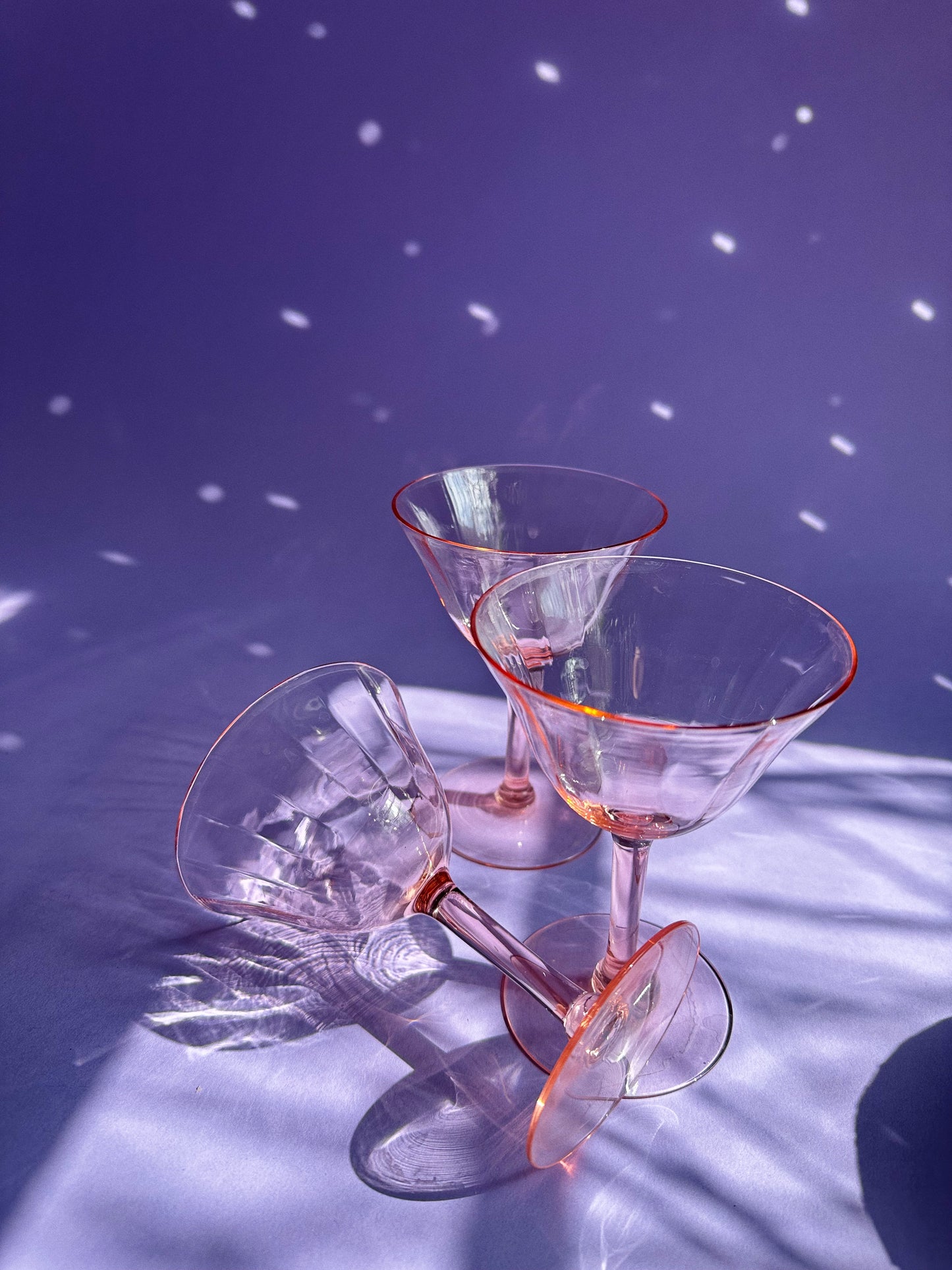 Vintage Pink Cocktail - Martini Glasses, 1950's