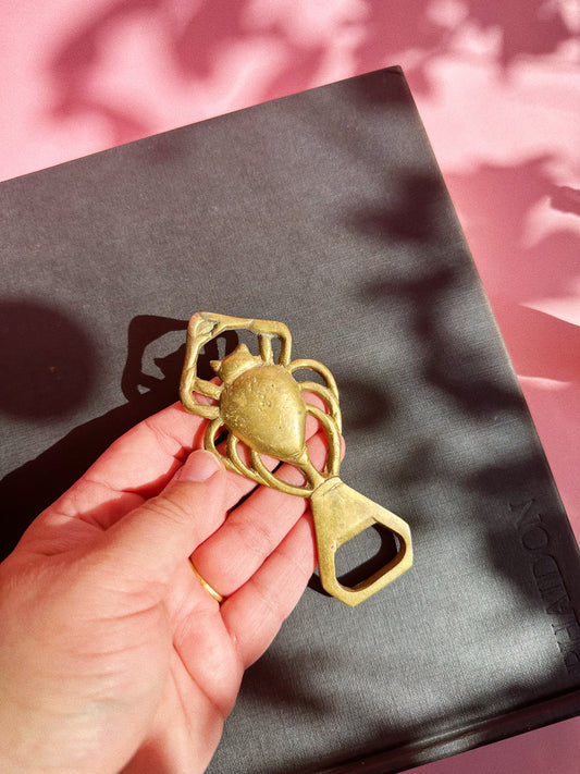 Vintage Solid Brass Crab Bottle Opener