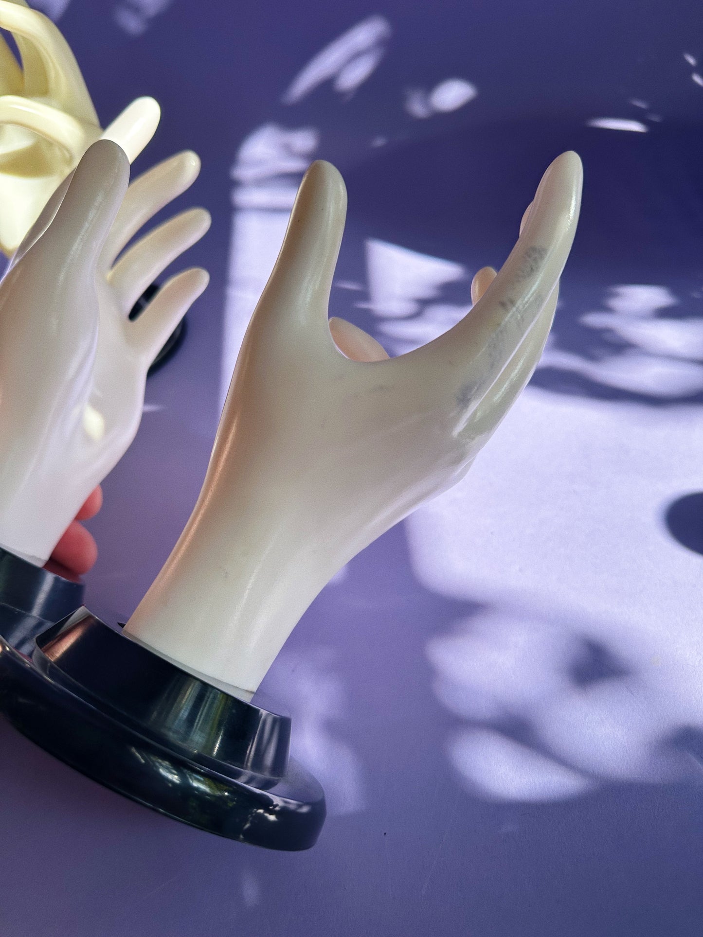 90s Vintage White Plastic Hands Remote, Keys Holder