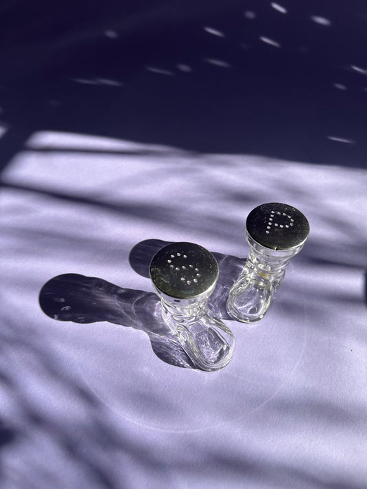 Vintage Glass Boot Salt & Pepper Shakers