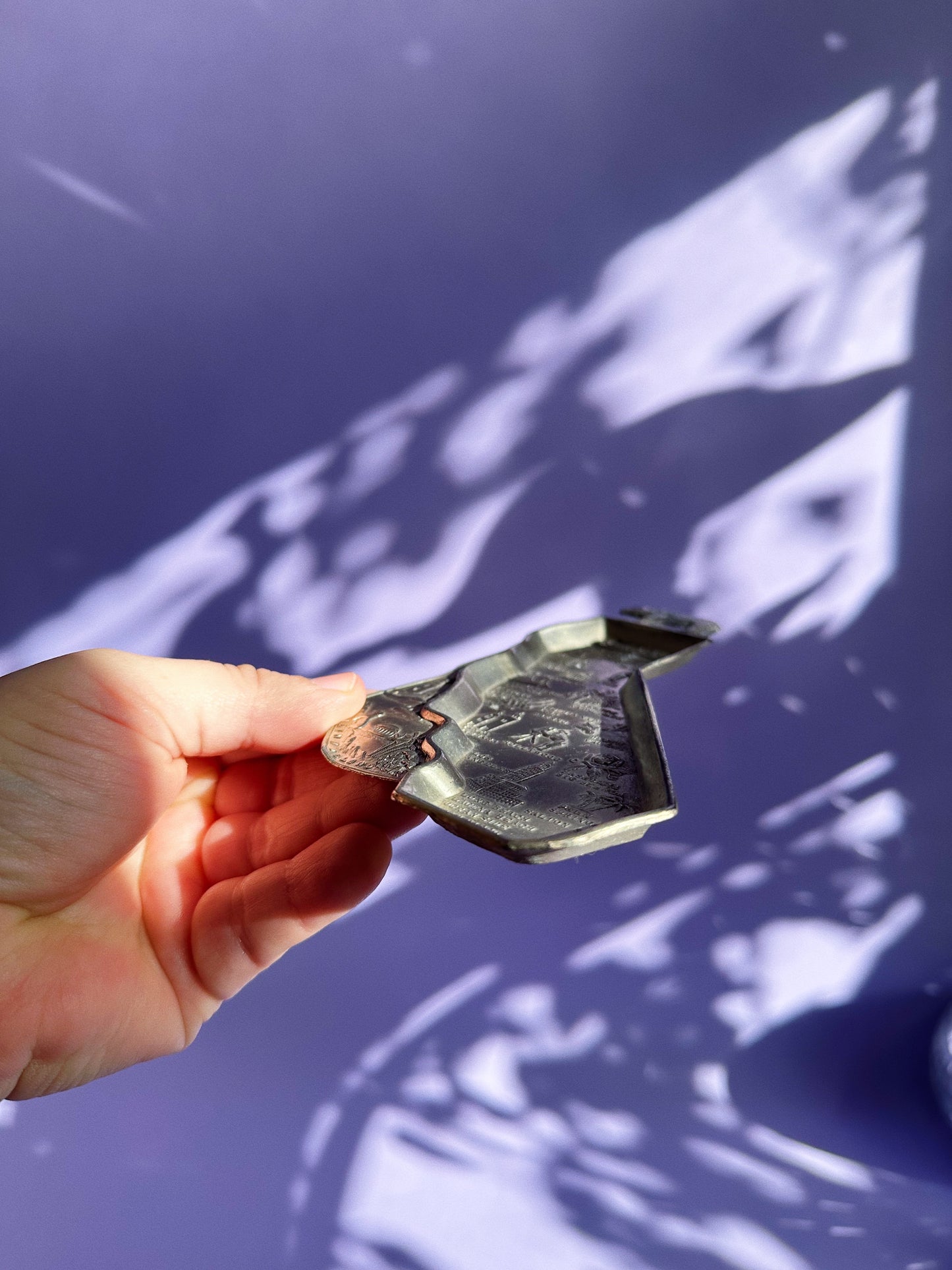 Vintage California Map Metal Throw Dish