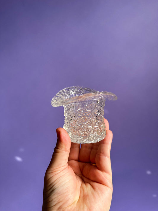 Vintage Glass Hat Match Holder