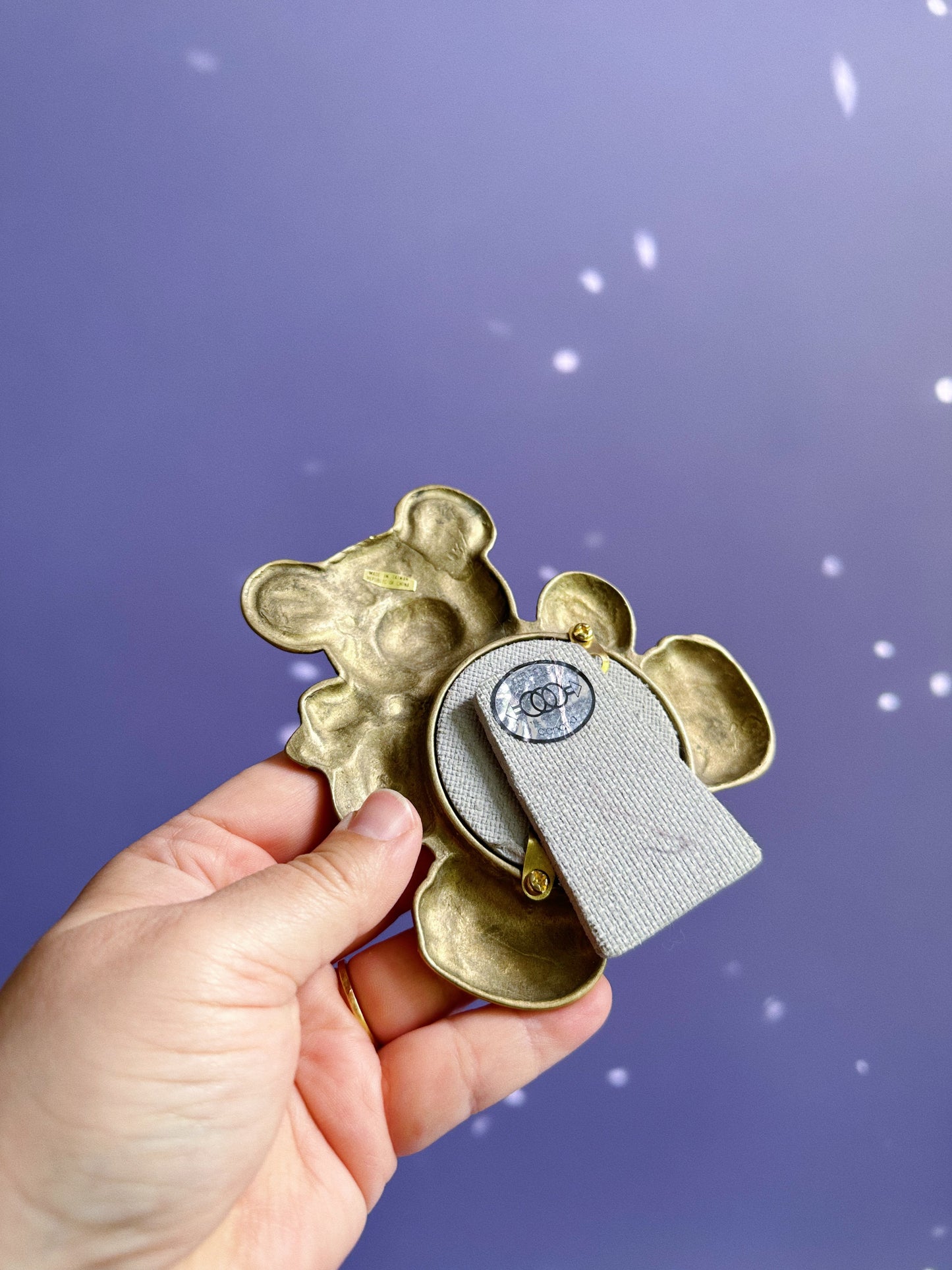 Vintage Brass Teddy Bear Picture Frame