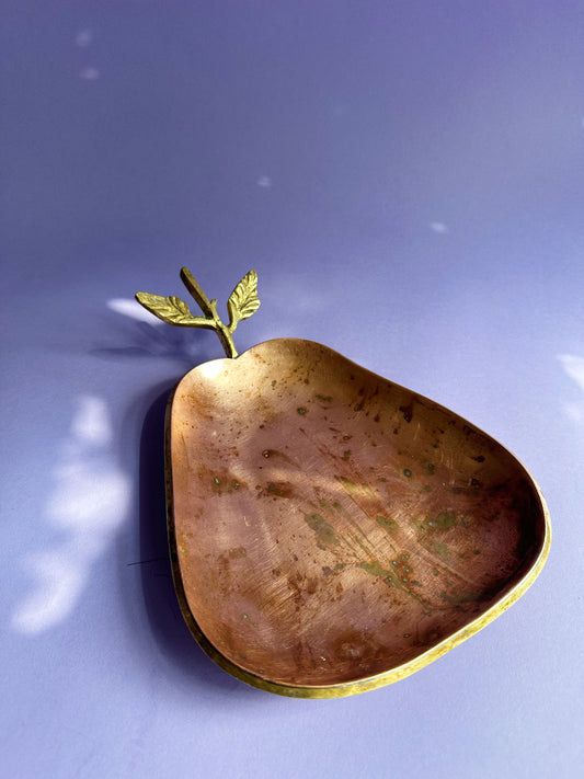 Copper and Brass Pear Shaped Bowl / Plate / Dish