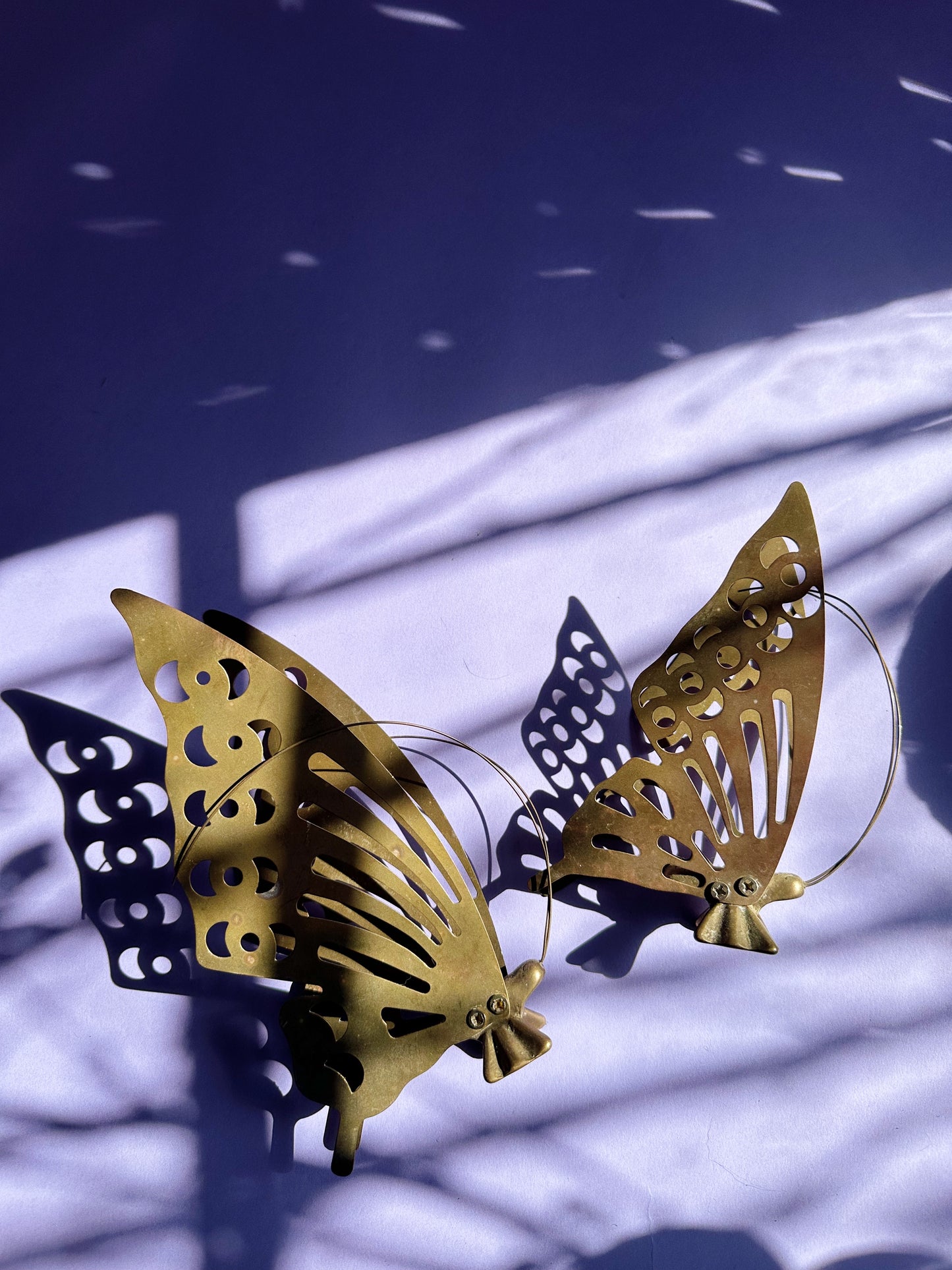 Pair of Vintage Brass Butterflies