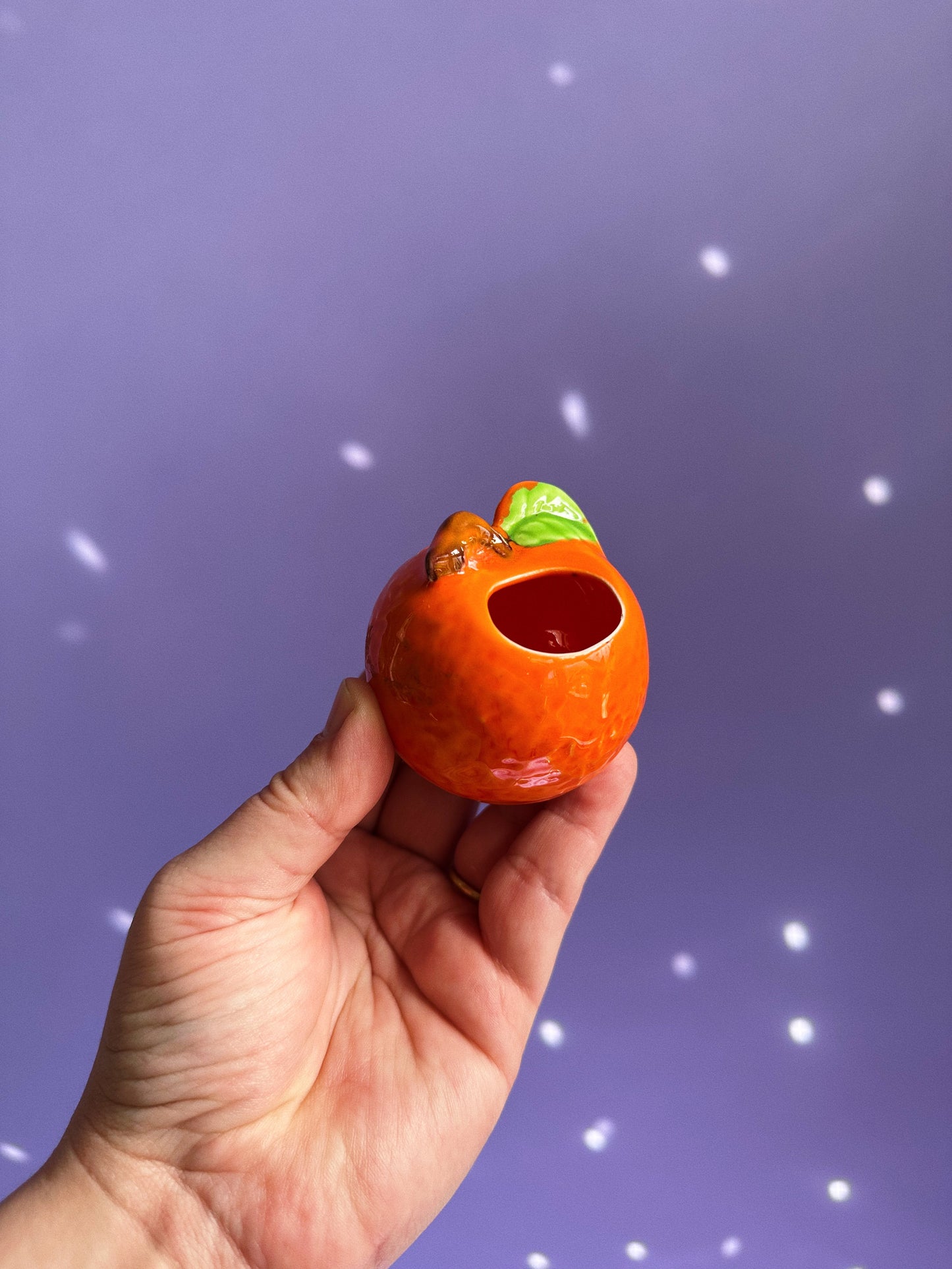 Vintage Ceramic Small Oranges Lidded Sugar Pot