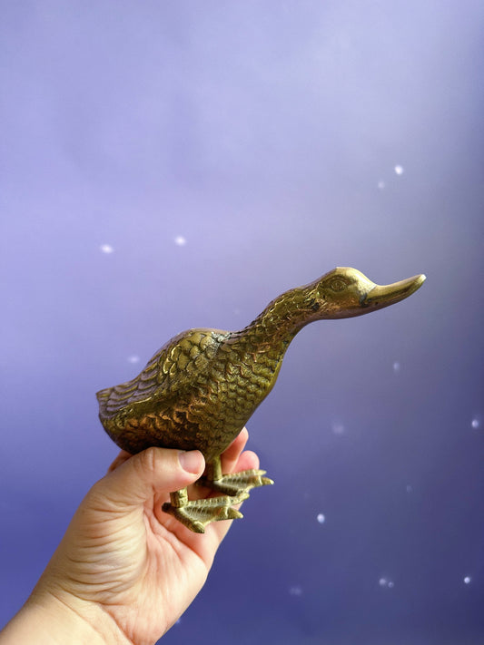 Vintage Brass Goose Sculpture