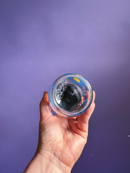 Vintage Van Pac Blue Flower Sugar Glass Container