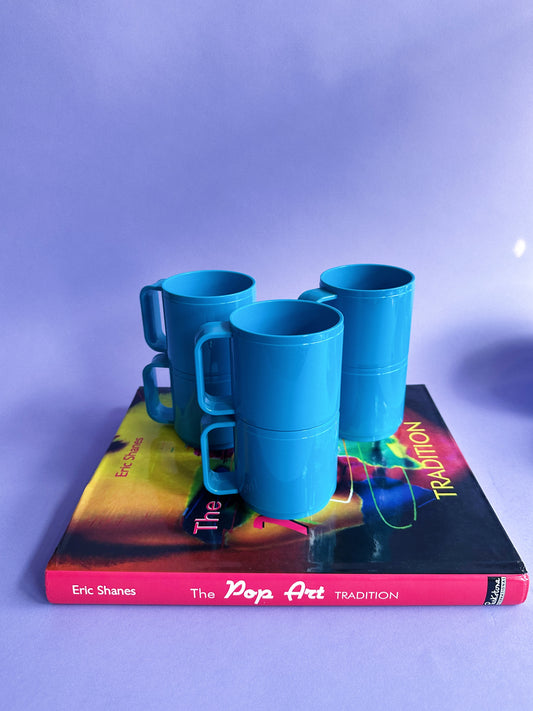 STYLE Vintage Retro Italian Melamine Cups Made in Italy, Stackable