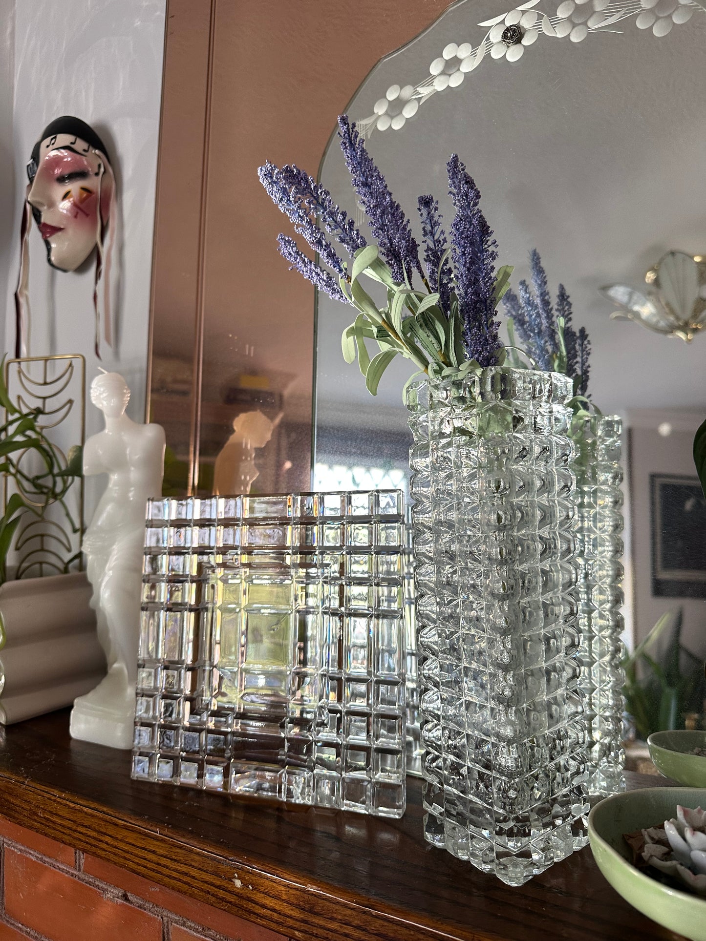 Vintage Waterford Crystal Glass Heavy Photo Frame