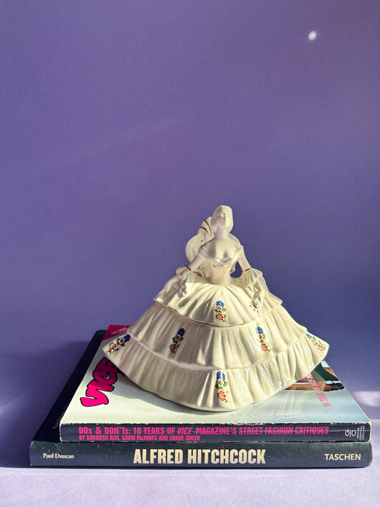 Lidded Porcelain Lady Trinket Box