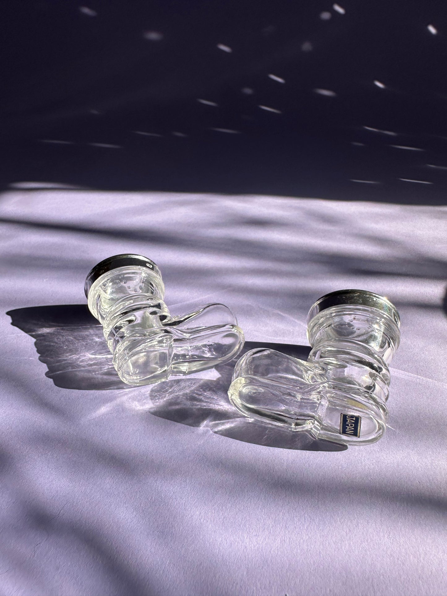 Vintage Glass Boot Salt & Pepper Shakers