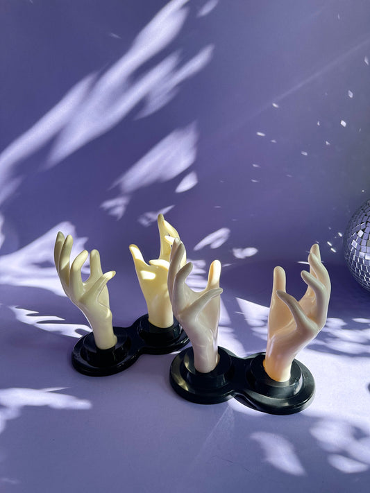 90s Vintage White Plastic Hands Remote, Keys Holder