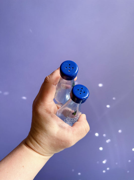 Vintage Clearly Canadian BlackBerry Soda Salt & Pepper Shakers