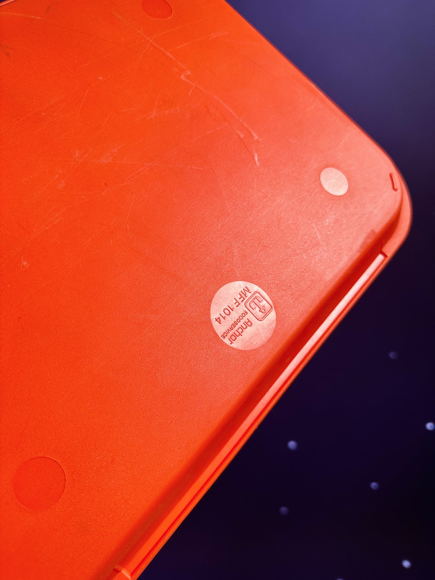 Vintage Anchor Food Service Orange Plastic Cafeteria Tray