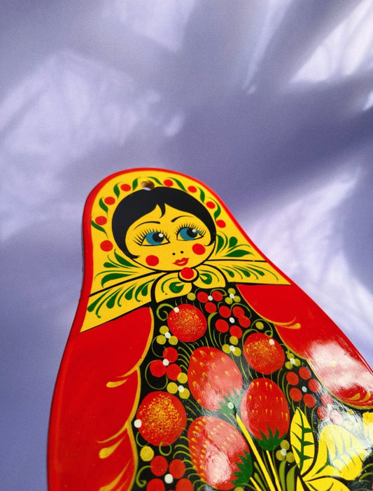 Wooden Cutting Board 12" X 7" Russian Handmade Matryoshka Cutting Board