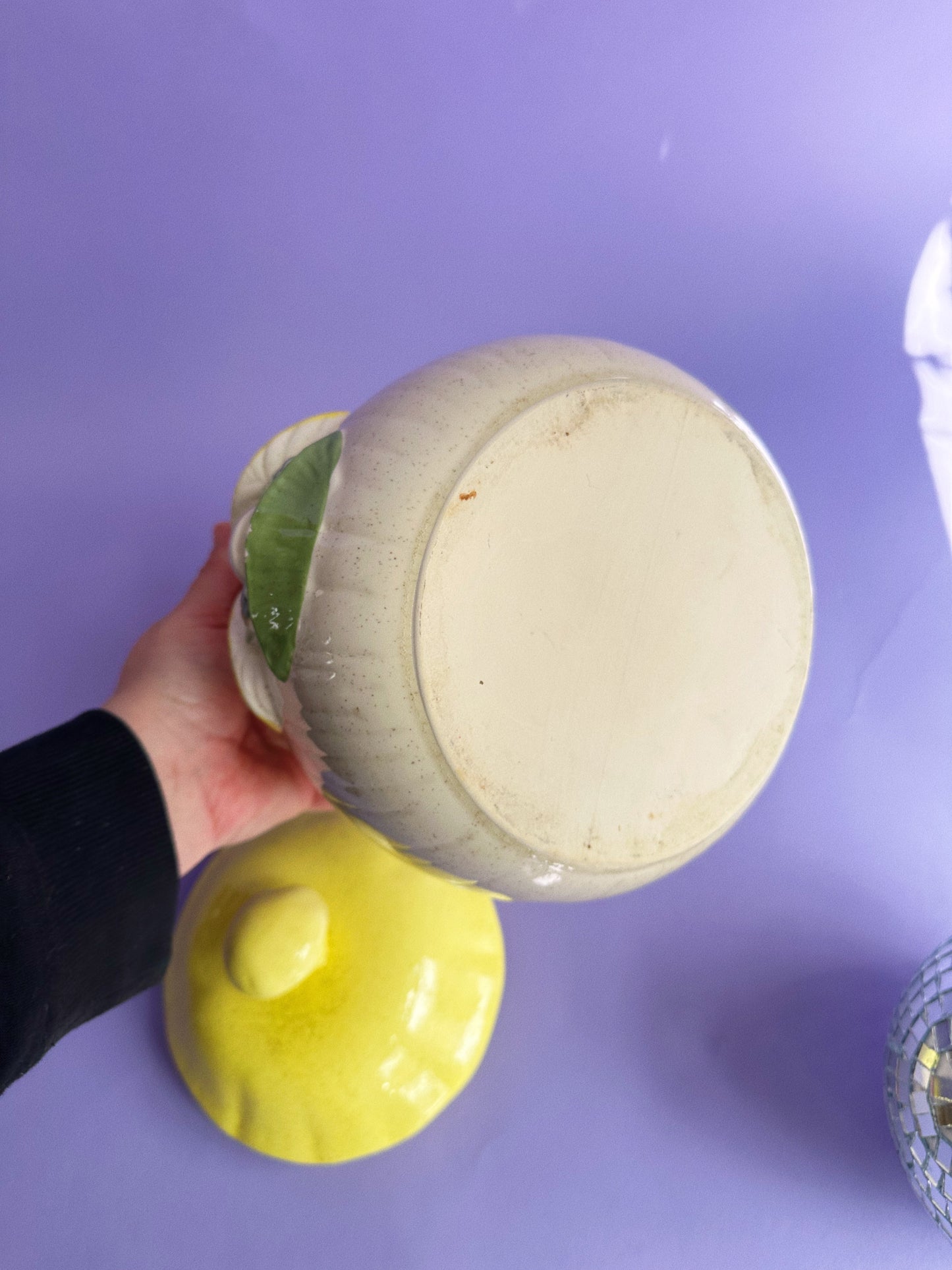 Vintage Arnels Ceramic Yellow Mushroom Canister