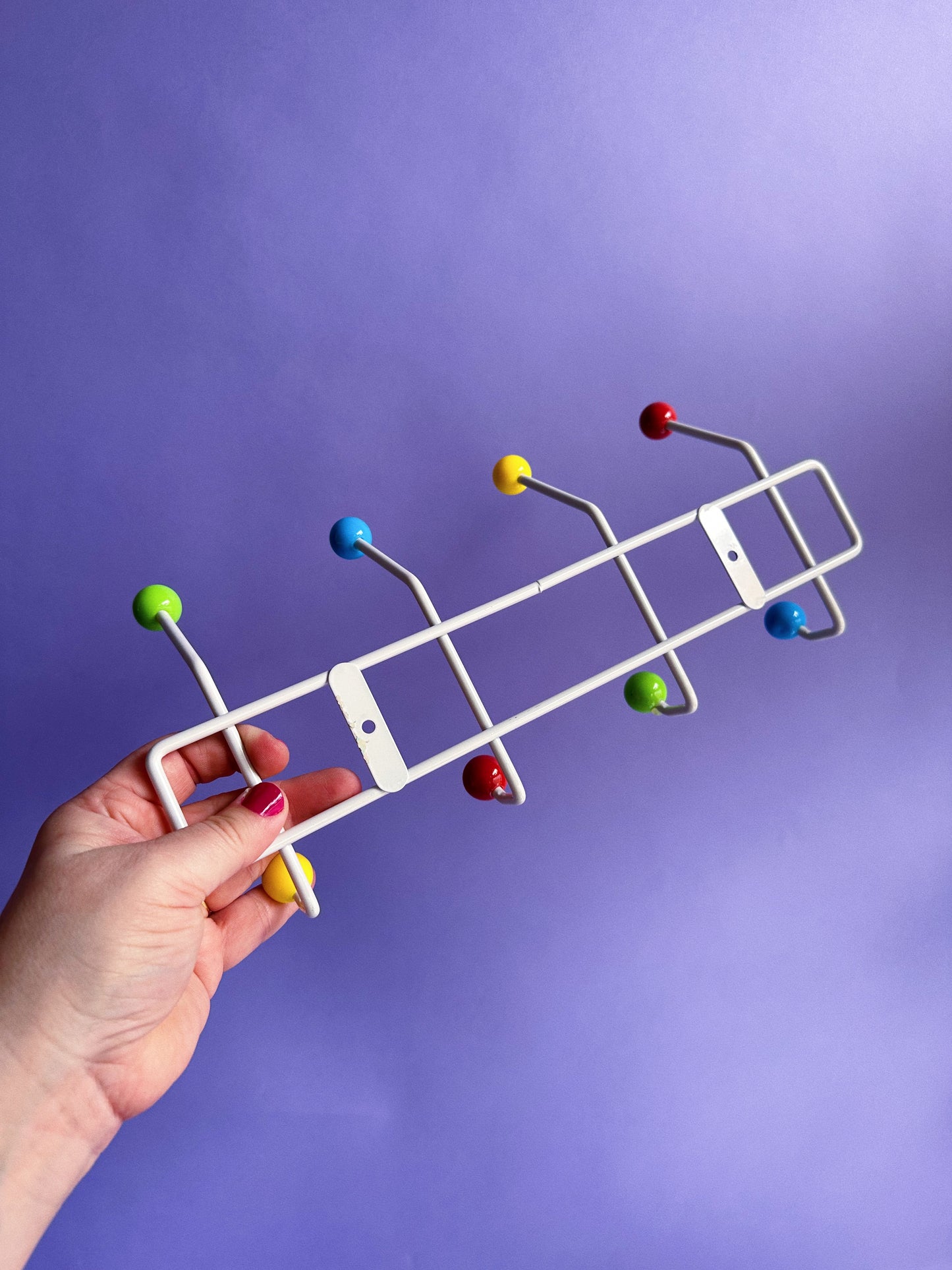 Vintage Sputnik Repro Wall Mounted White Multicolour Coat Rack