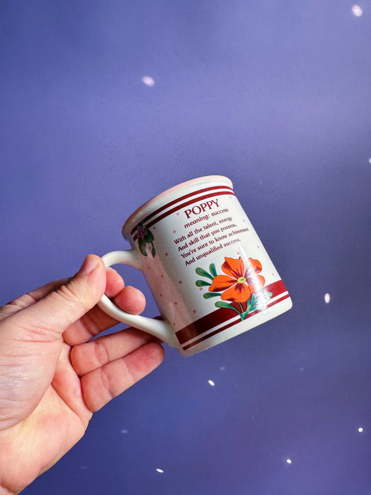 Vintage August Poppy Flower Ganz Coffee / Tea Mug