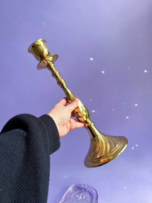 Very Large Brass Candlestick Taper Candle Holder