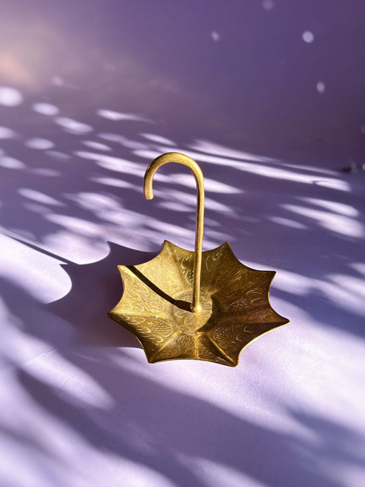 Vintage Brass Umbrella Jewelry / Throw Dish