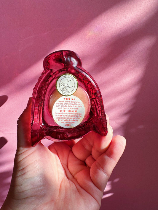 Vintage Red Crystal Turkey Tea Light / Votive Candle Holders