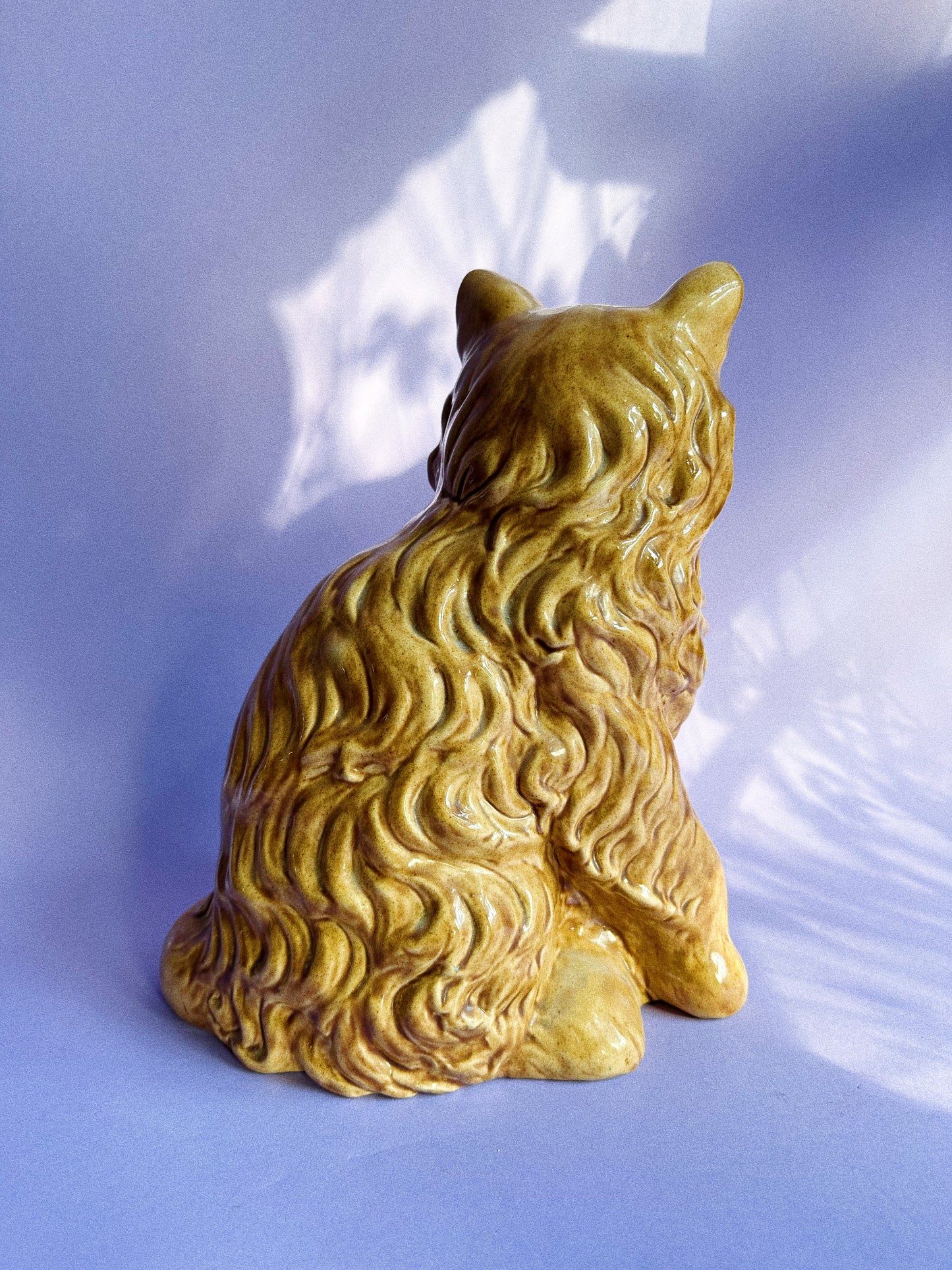 1970s Glazed Ceramic Orange Cat “Ruffles” Sculpture