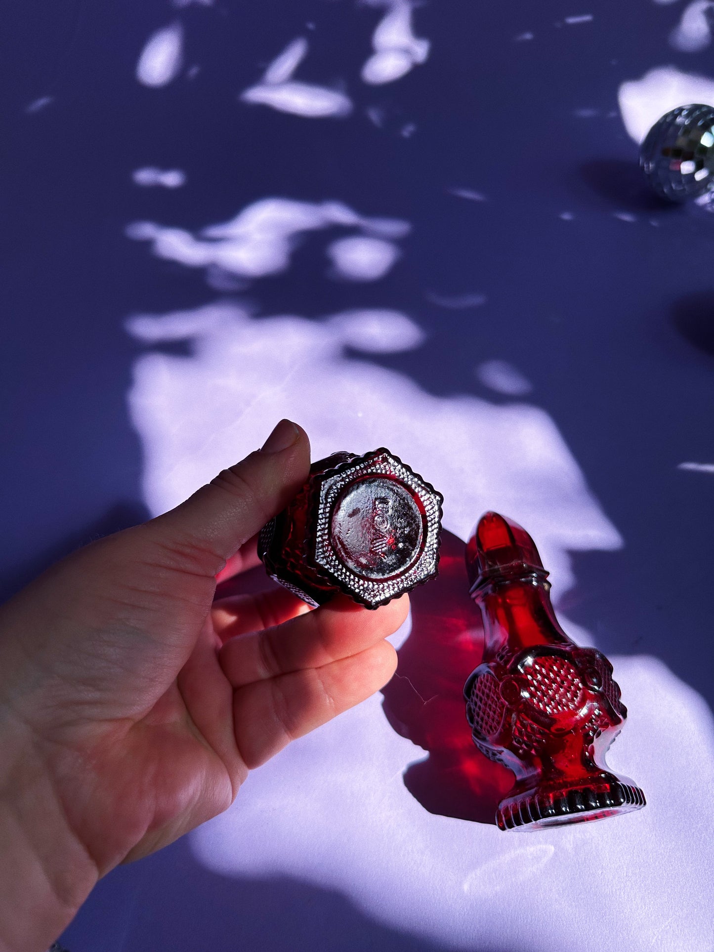 Vintage Avon Cape Cod Ruby Red Glass Salt and Pepper Shakers 1978