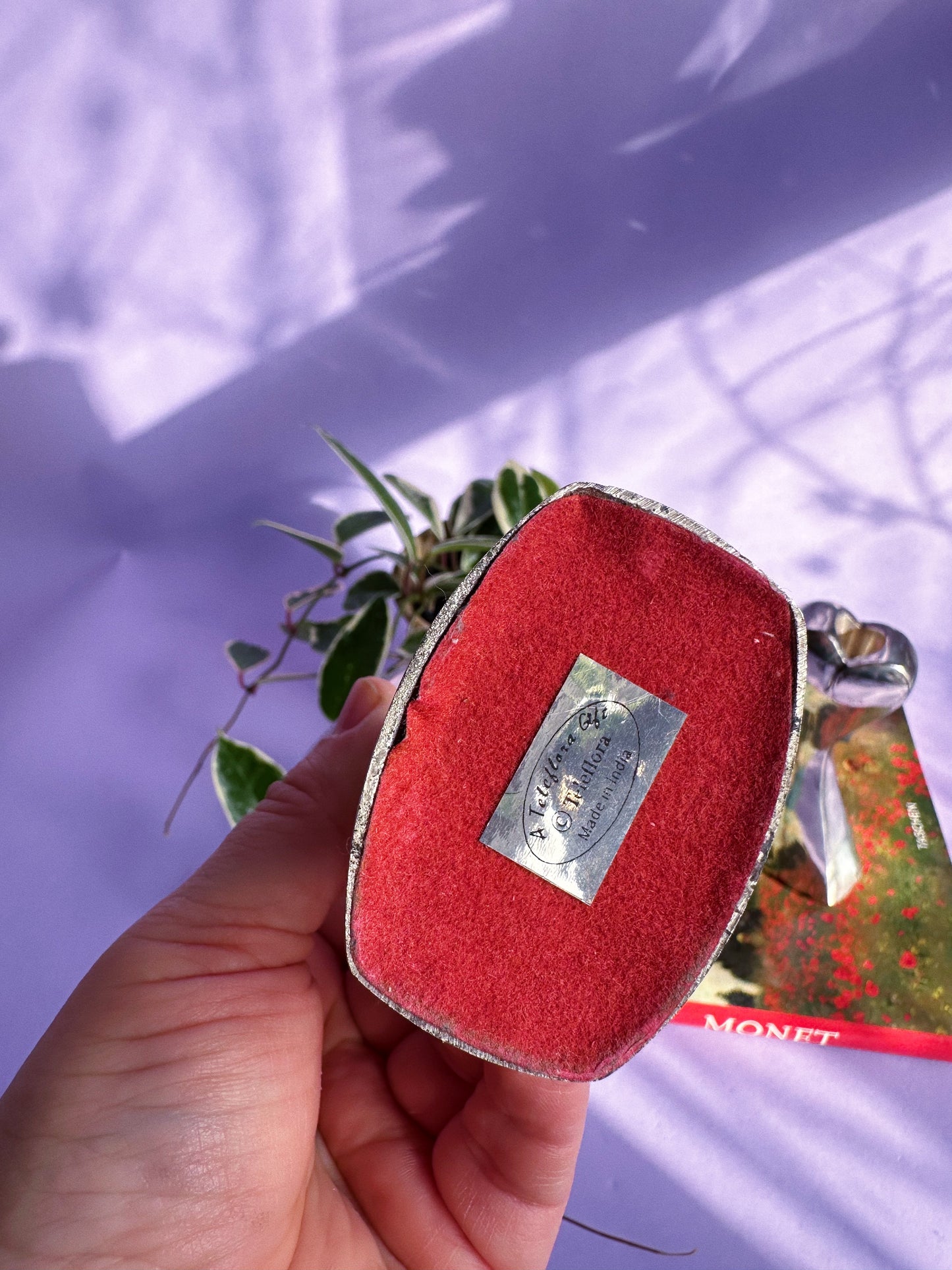 Vintage Teleflora Chrome Heart Shaped Candlesticks