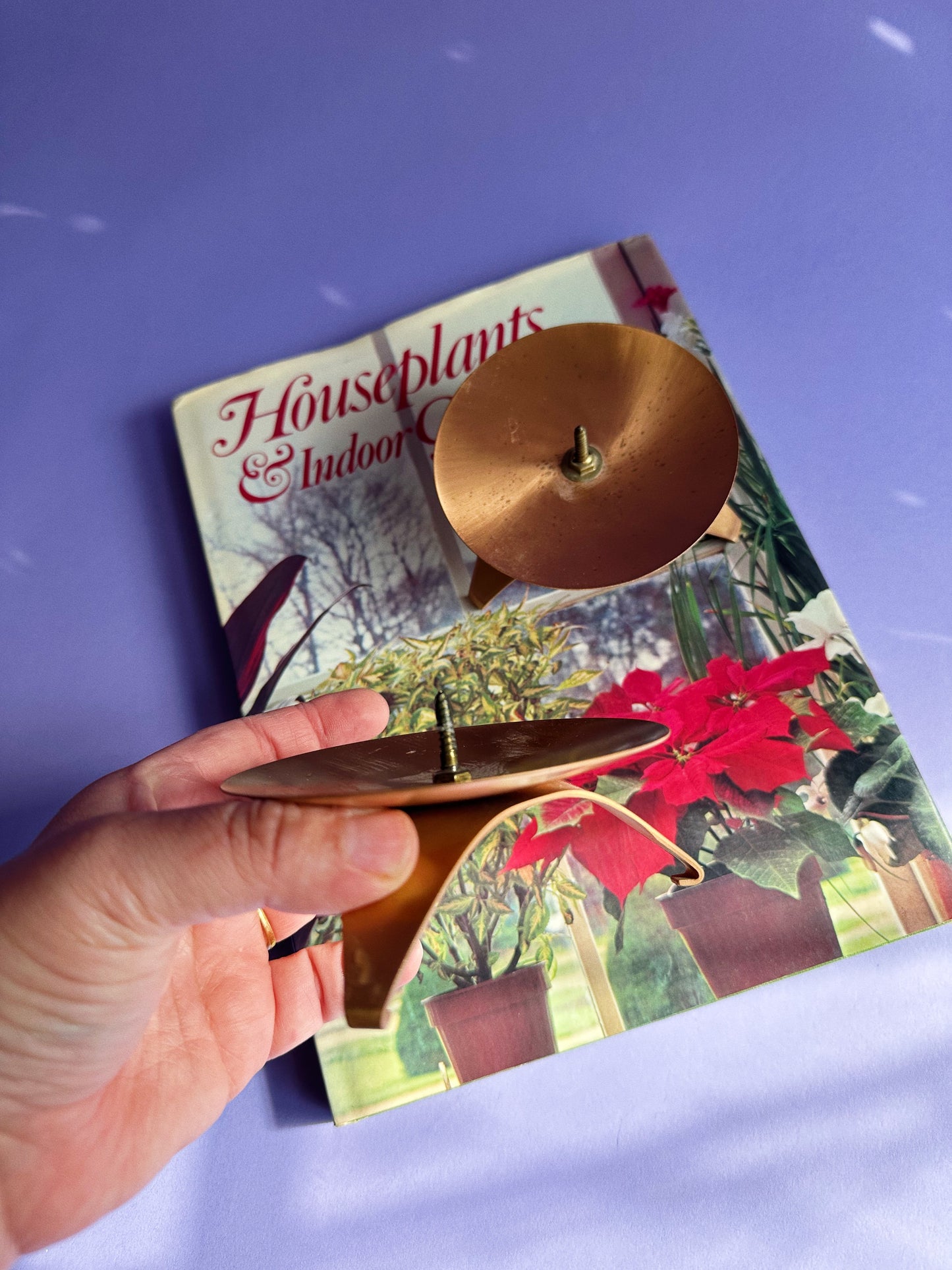 Vintage MCM Pair of Flower Tripod Holders, Or Candle Holders, by Vogue