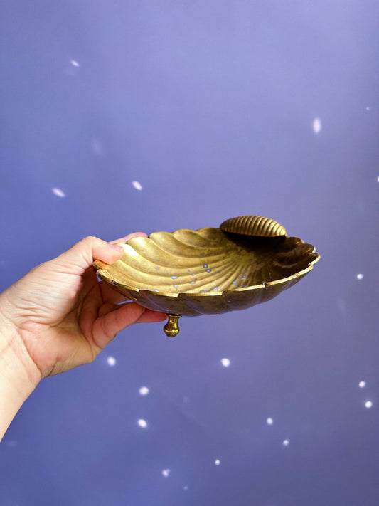 Heavy Brass Shell Throw Dish