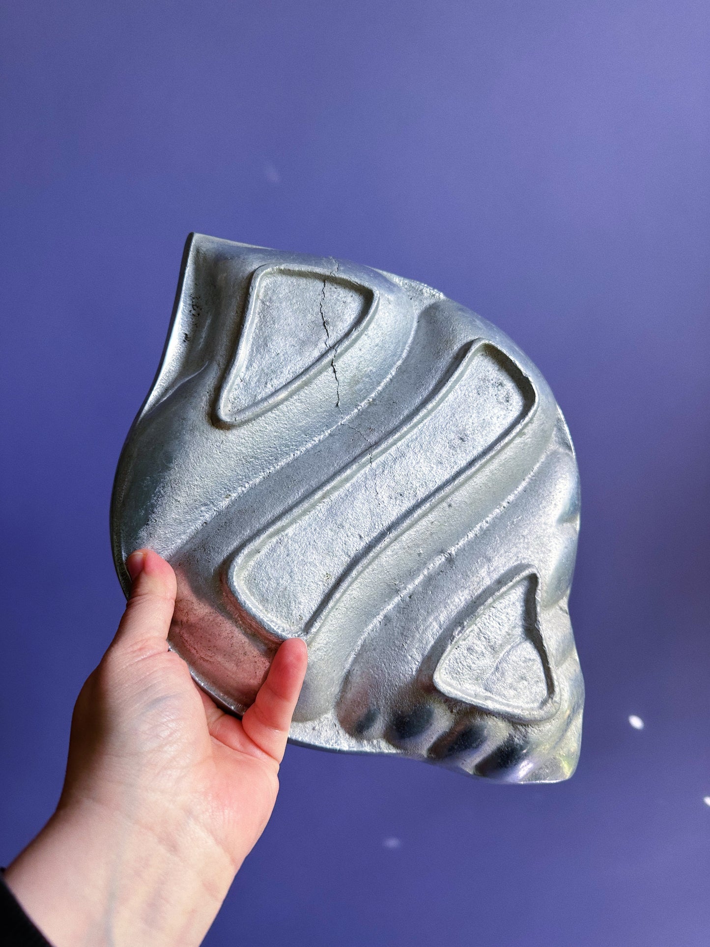 Vintage Pewter Seashell Platter