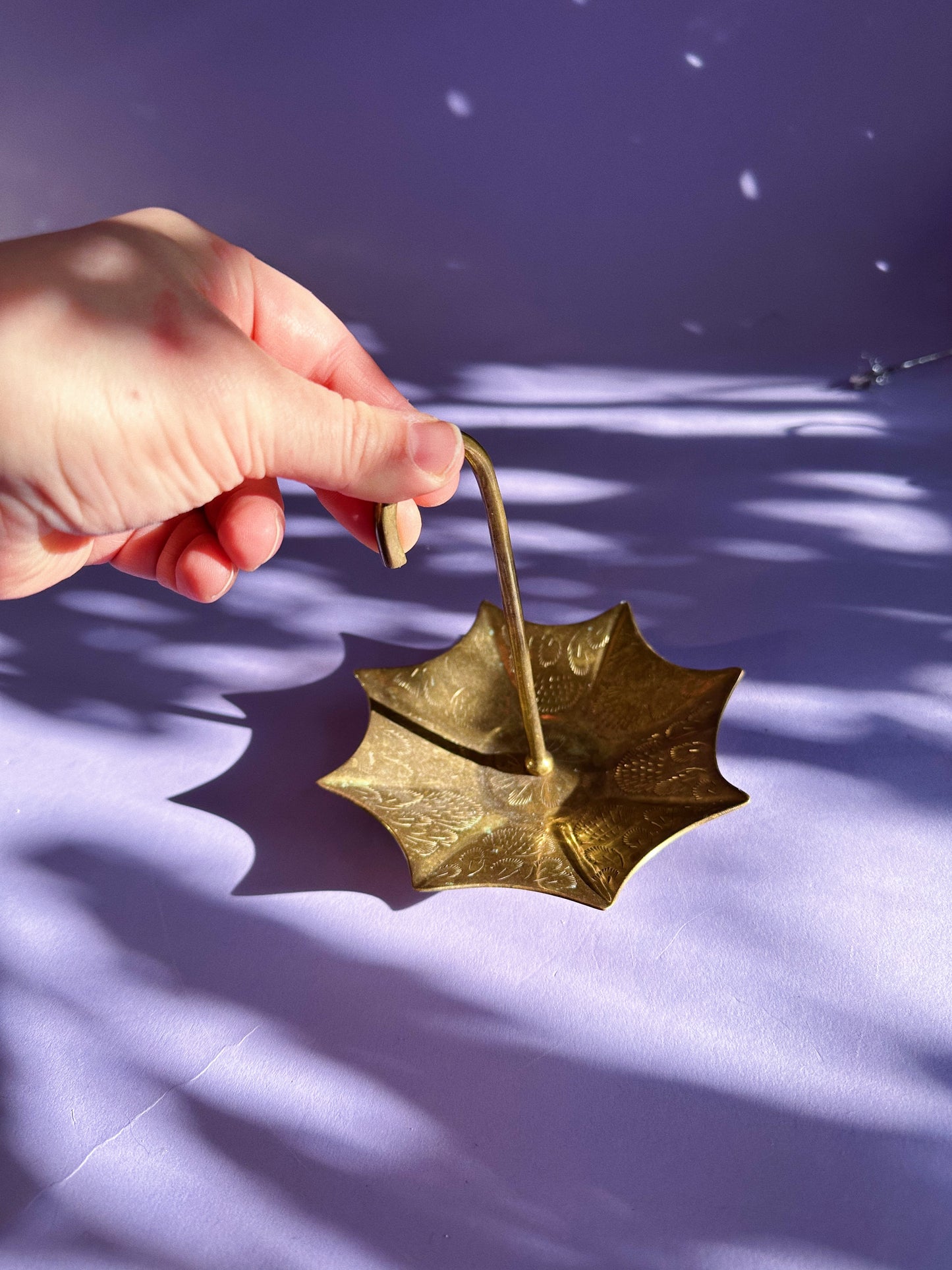Vintage Brass Umbrella Jewelry / Throw Dish
