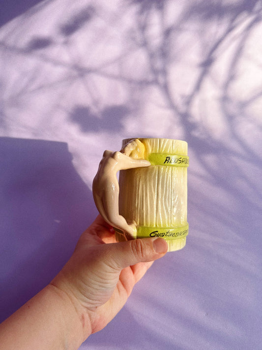 Vintage Nude Lady Ceramic Glazed Mug