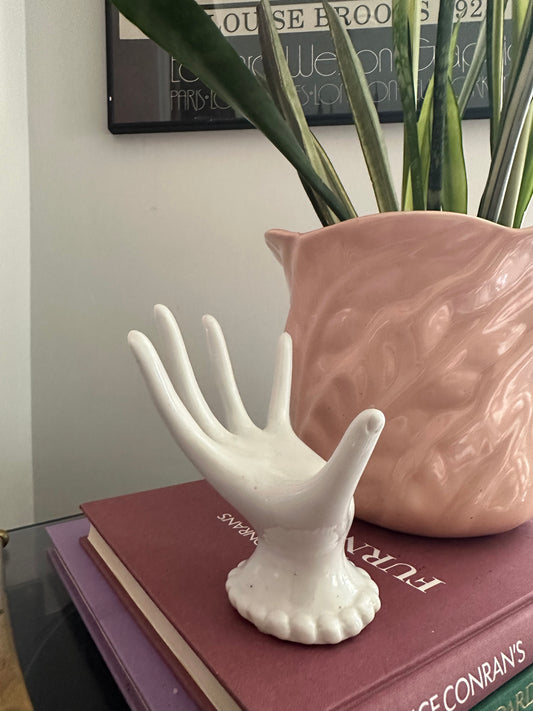 Vintage White Porcelain Hand Decor Sculpture