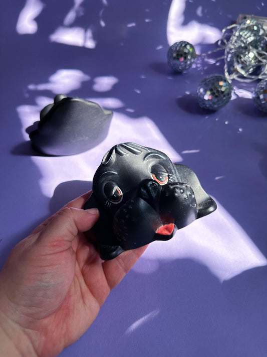 Ceramic Black Vintage Dog Eye / Sun Glasses Holders