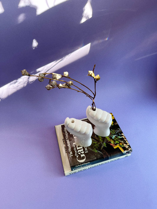 Vintage 1980s Ceramic Fist Sculpture