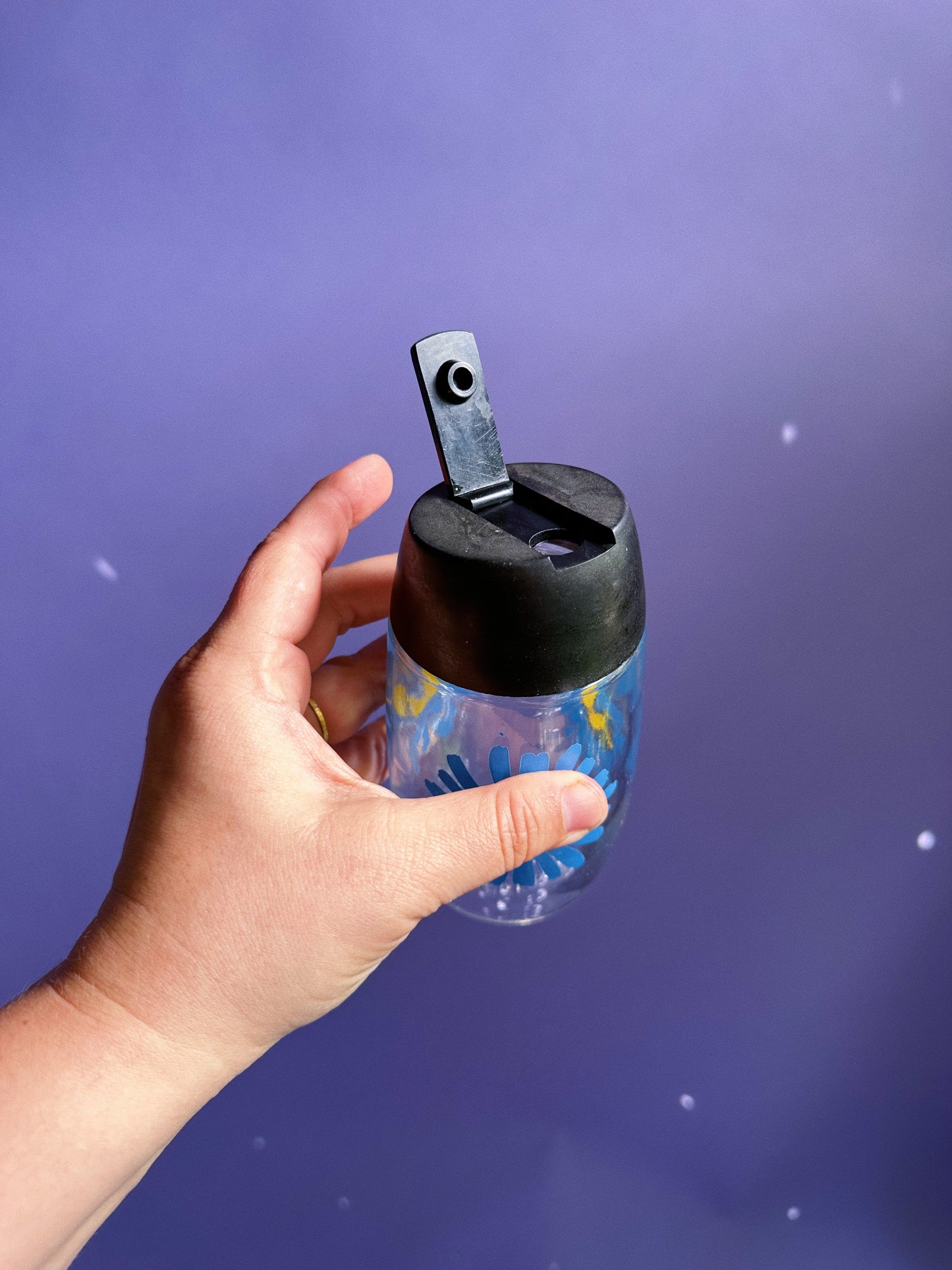 Vintage Van Pac Blue Flower Sugar Glass Container