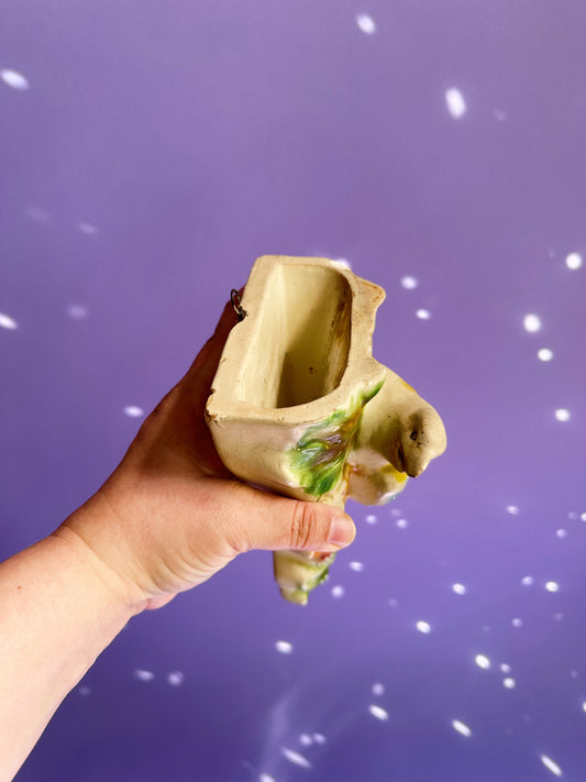 Vintage Chalkware Bird Wall Pocket