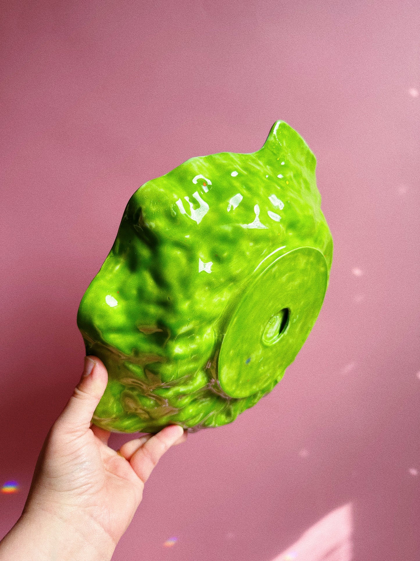 Large Vintage Ceramic Lettuce Platter