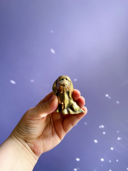 Vintage Solid Brass Dog Sculpture