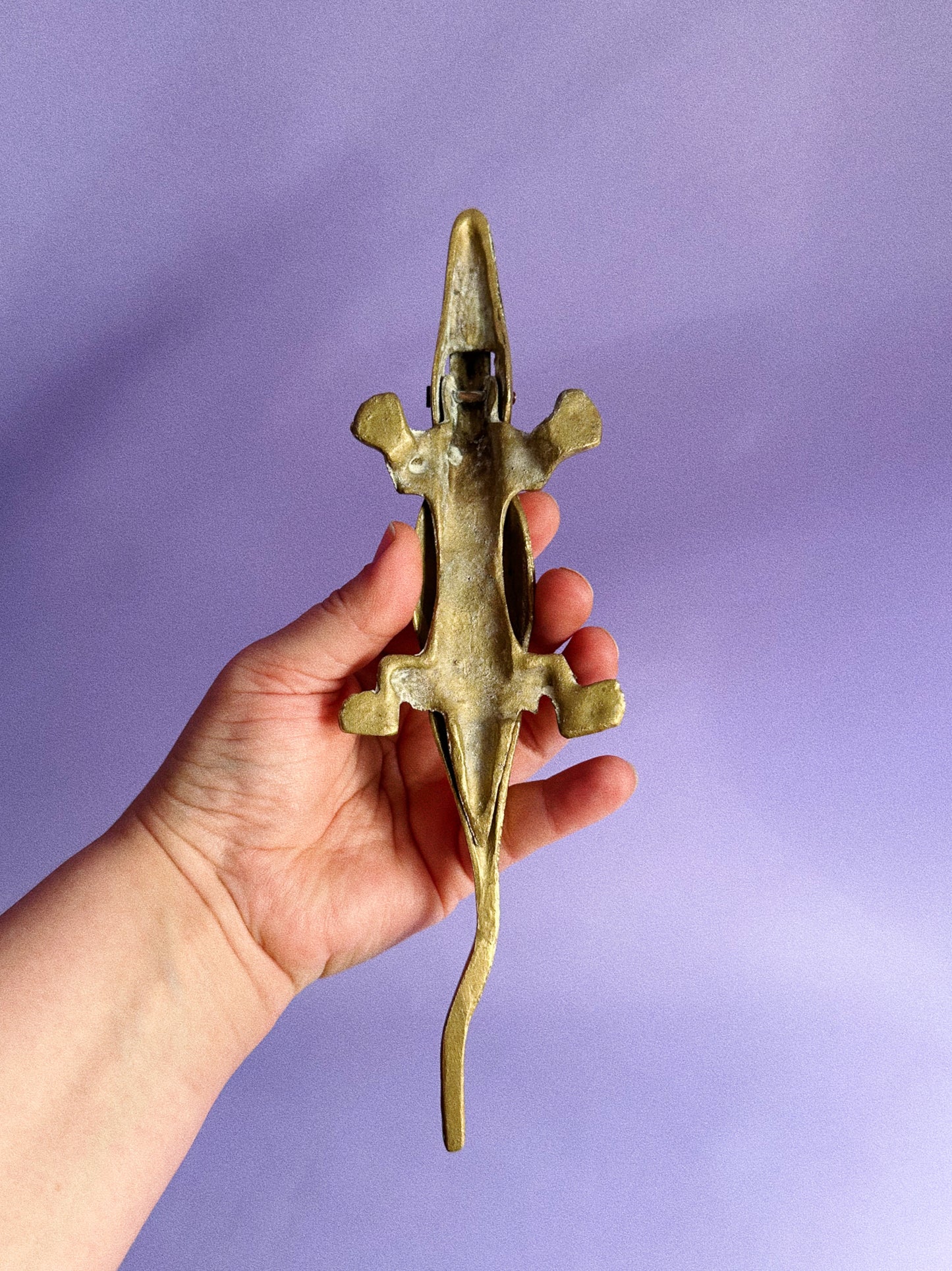 Vintage Solid Brass Crocodile Alligator Nutcracker Figurine