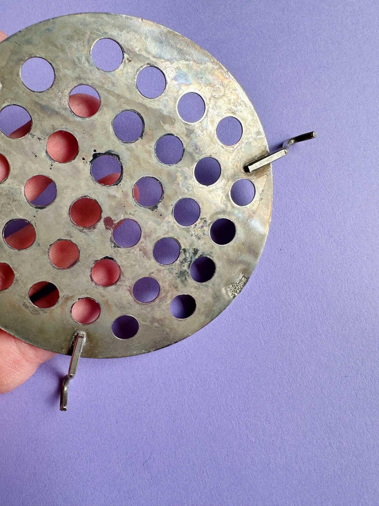 Vintage Silver Plated Candle Holder Water Lily Lotus Flower Frog