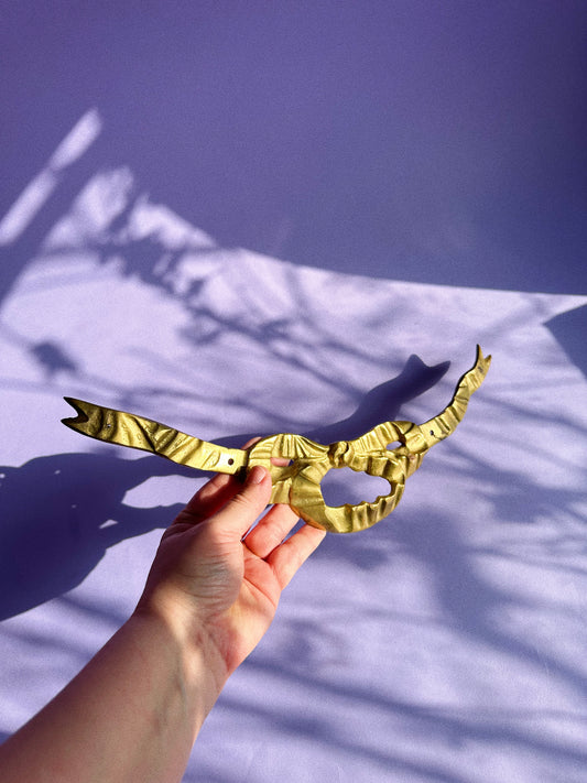 Vintage Brass Bow Wall Hanging