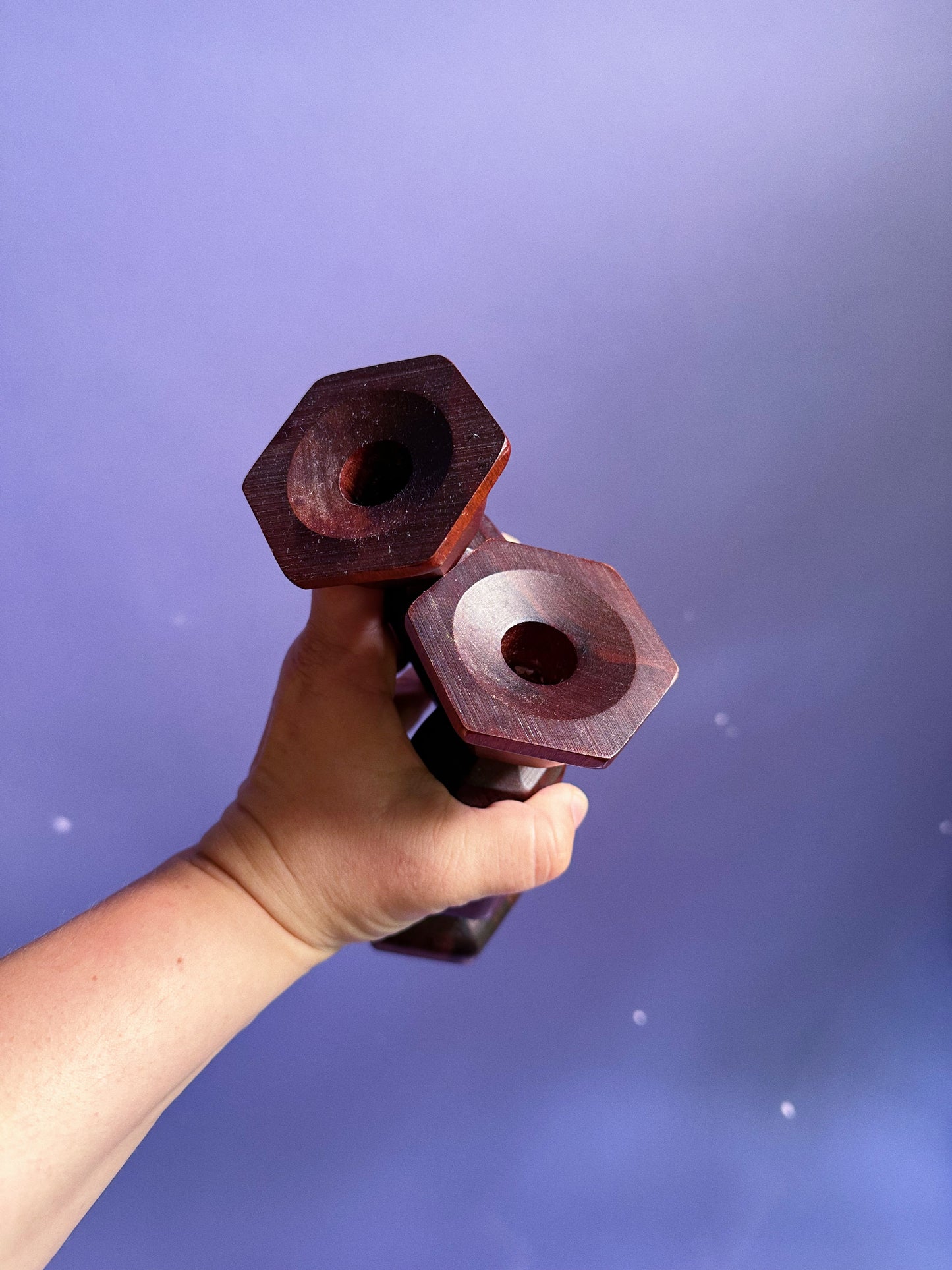 Vintage Wood Candlesticks For Taper Candles