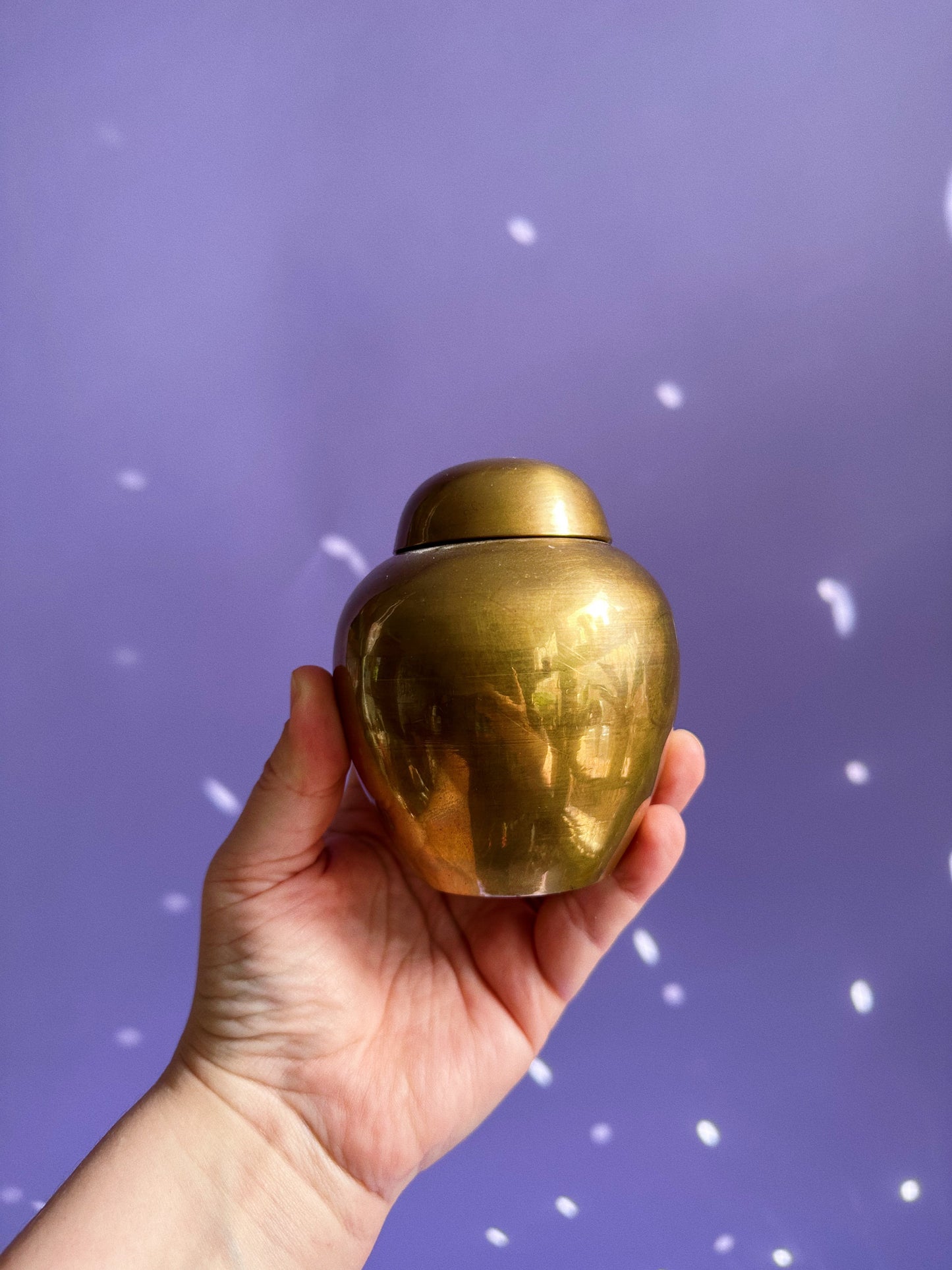 Vintage Small Brass Lidded Urn / Jar